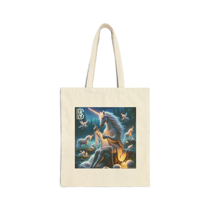Knitting Unicorn Knitting Unicorns Cotton Canvas Tote Bag