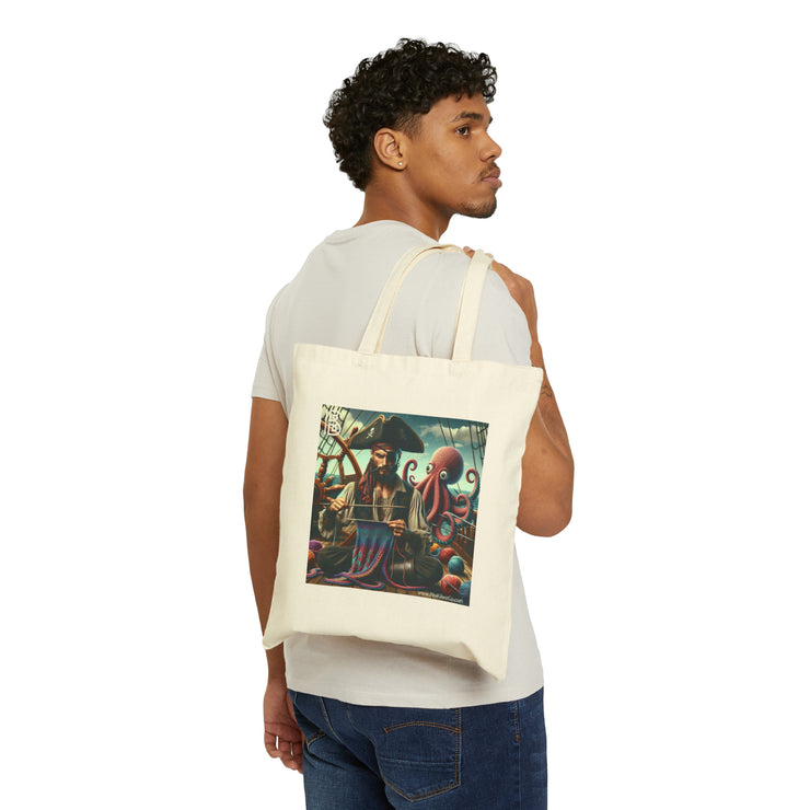 Pirate knitting Cotton Canvas Tote Bag