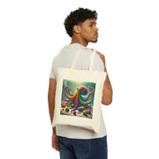 Knitting Octopus knitting Cotton Canvas Tote Bag