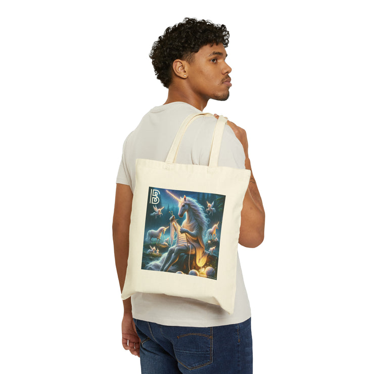 Knitting Unicorn Knitting Unicorns Cotton Canvas Tote Bag